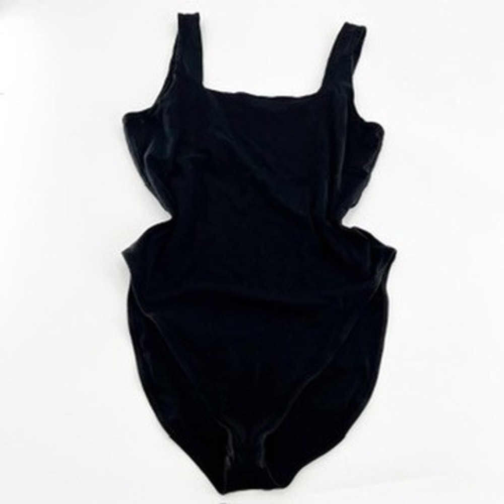 Old Navy Black Bodysuit Cut‎ Out Square Neck Tank Style Women XL